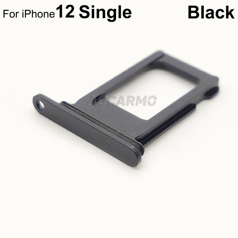 Aocarmo Dual Sim Lade Voor Iphone 12 Enkele Sim Card Slot Houder Vervanging Deel: Single----Black