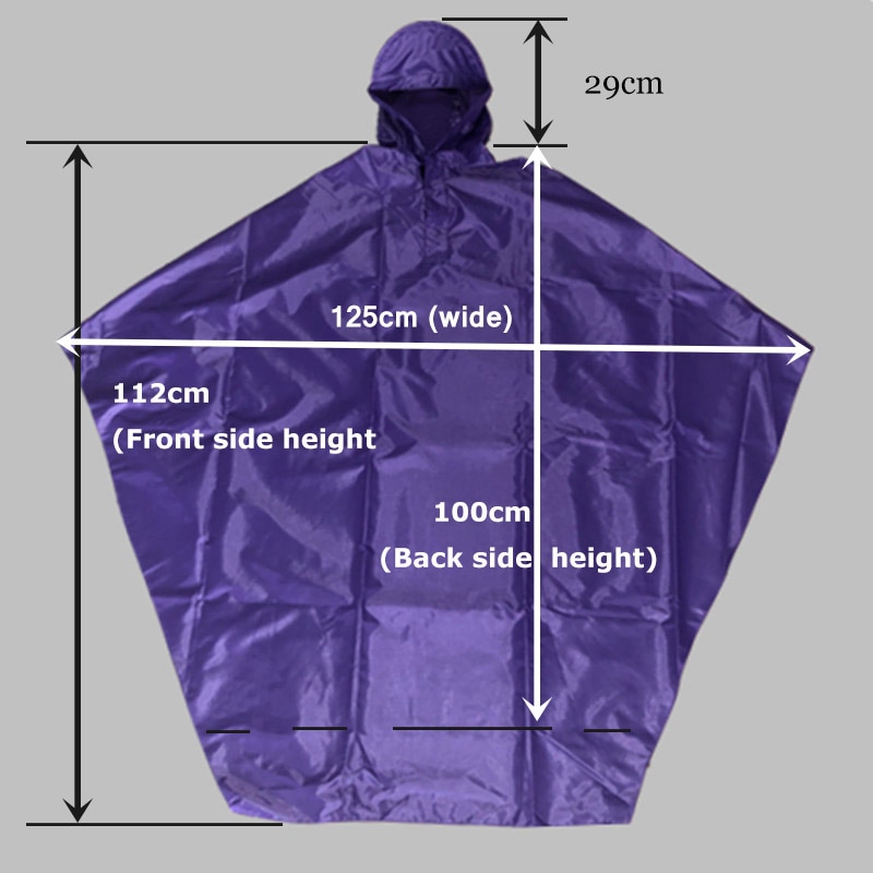 Mens Womens Fietsen Fiets Regenjas Rain Cape Poncho Hooded Winddicht Regen Jas Scootmobiel Cover 5 kleuren