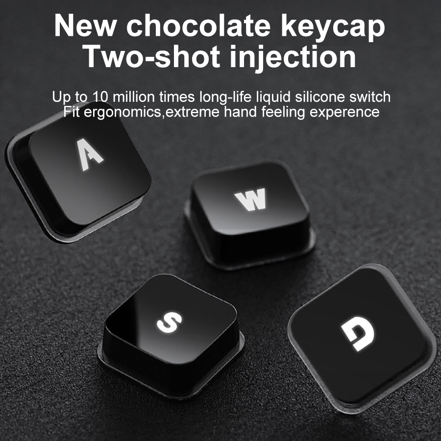 Teclado gamer sem fio, 2.4g, toque mecânico, recarregável, mouse gamer para macbook, computador, teclado iluminado