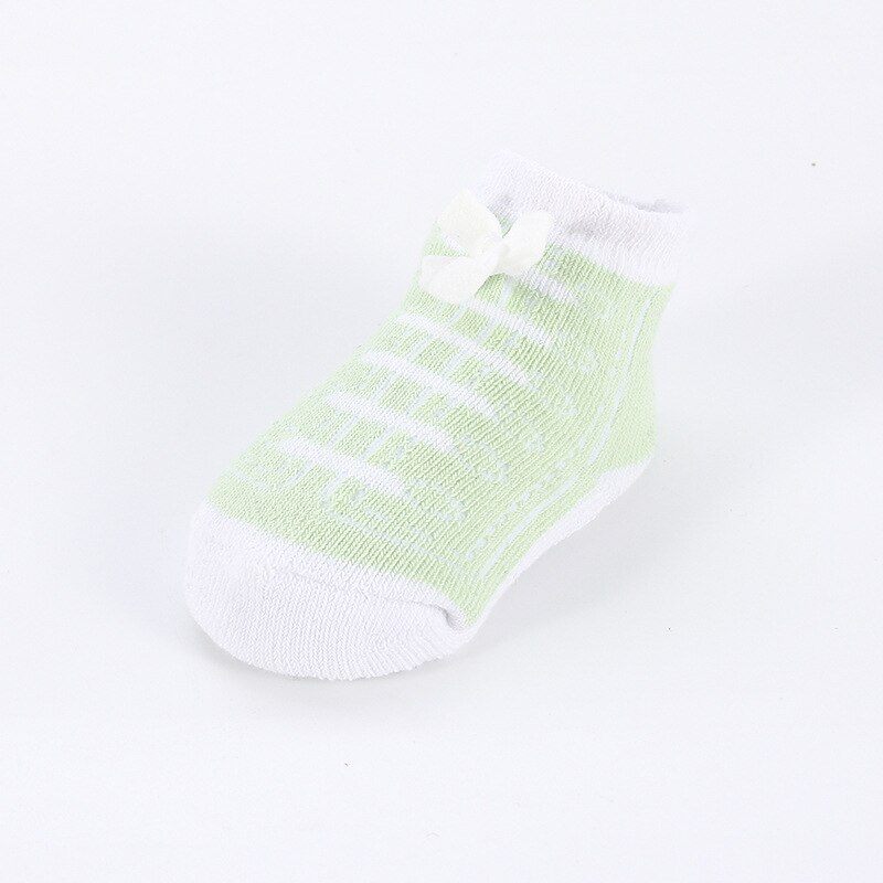 Baby Sokken Anti-Slip Katoenen Pasgeboren Meisjes Jongens Sokken Voor 0-12 Maand Kinderen Kids Rubber Grip Sokken schoenen Peuter Eerste Walking: Light green