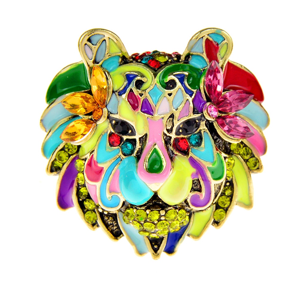 Cindy Xiang Kleurrijke Enamel Lion Broches Voor Vrouwen Mooie Strass Dier Pin Jas Accessoires