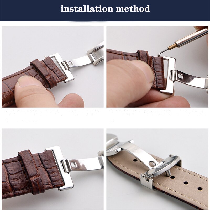 Schmetterling Einsatz Schnalle Automatische Doppel Klicken Edelstahl Spange Band Für Uhr Band 16mm18mm 20mm 22mm Armbinde Verschluss