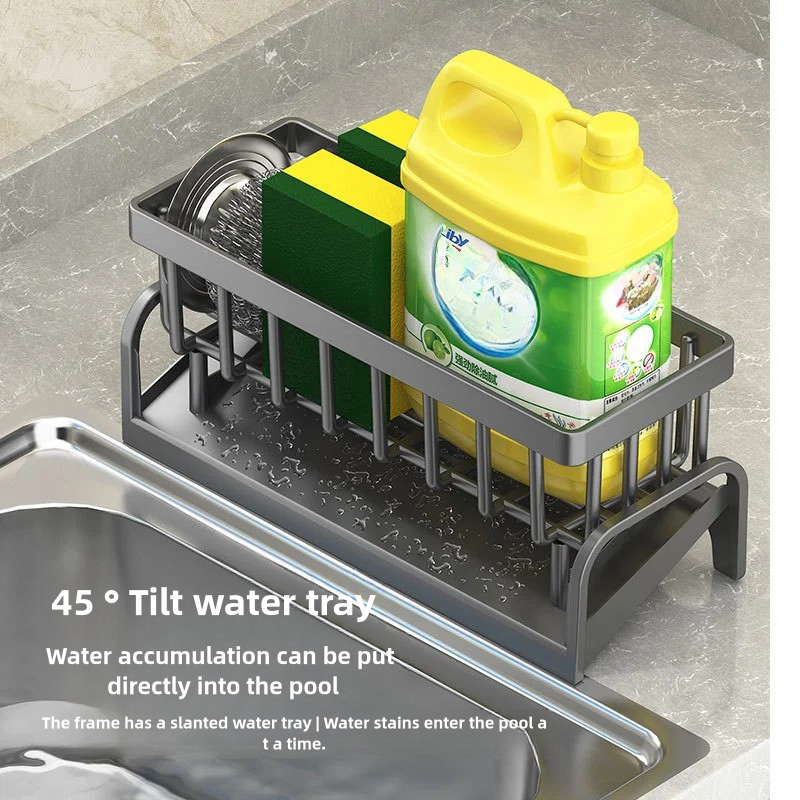 Cozinha de aço inoxidável pia dreno rack esponja armazenamento torneira titular sabão escorredor toalheiro prateleira organizador acessórios cozinha