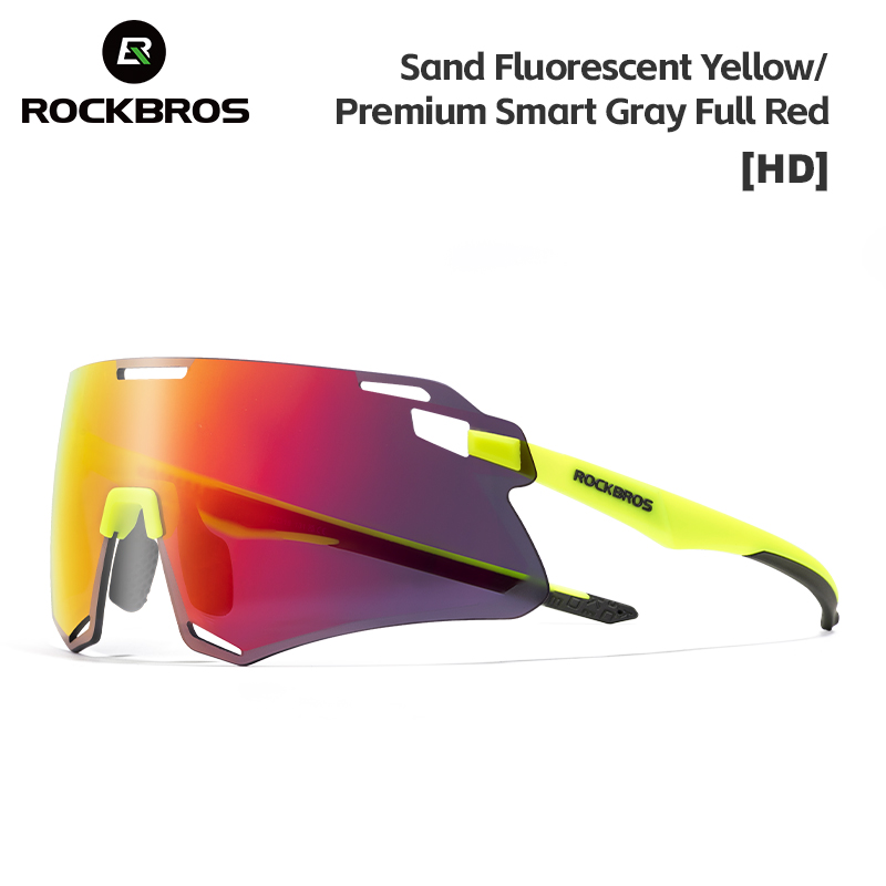 ROCKBROS lunettes de vélo polarisées/photochromiques lunettes de Protection lunettes de soleil de sport vtt vélo de route lunettes de cyclisme: Rouge