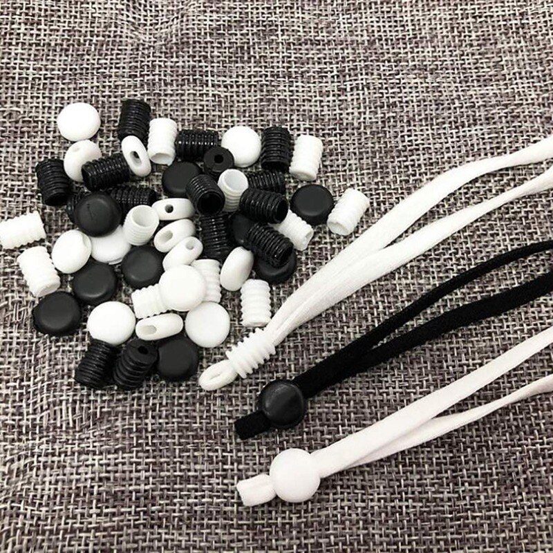 100 st sömnad elastisk band sladd med justerbar spänne stretchy mask öronband nyckelband öronmuff rep diy tillverkning leveranser