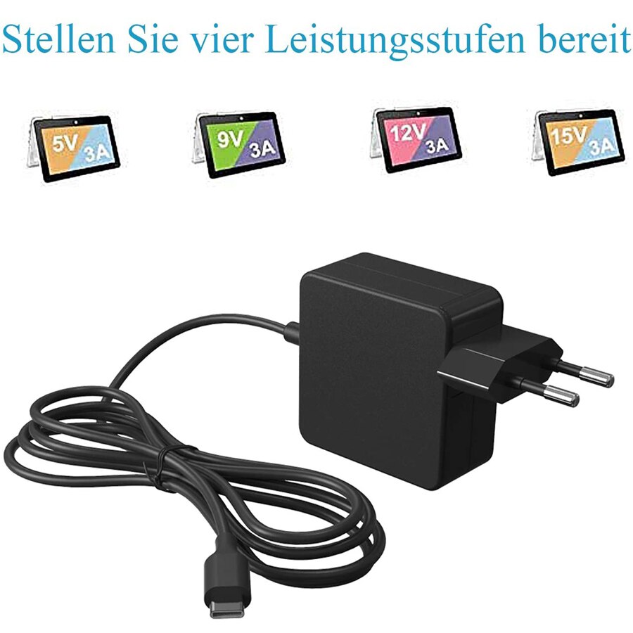 Mackertop 45W USB C charger with 2m USB C cable, type C power supply for laptops and many other USB C devices