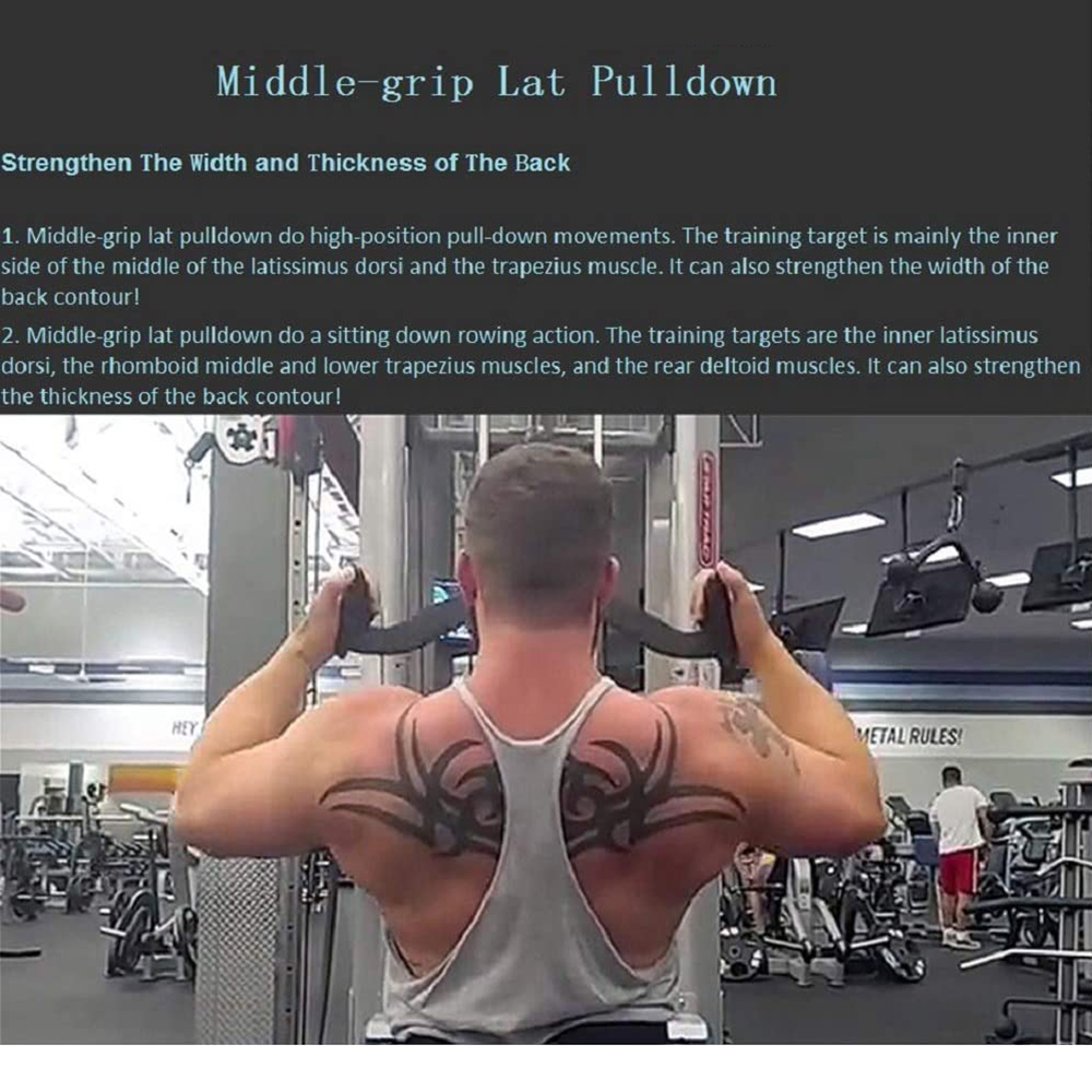 Home Gym Fitness Rudern V-Bar Riemenscheibe Kabel Maschinenaufsätze Bizeps Trizeps Rücken Blaster Griff Pull Down Handgriffe