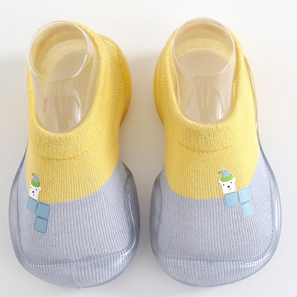 Baby toddler Shoes Cute Summer Baby Rubber Sole Anti Slip Socks Low-Cut Breathable Prewalker Shoes Color matching is interesting: Yellow Blue / 14