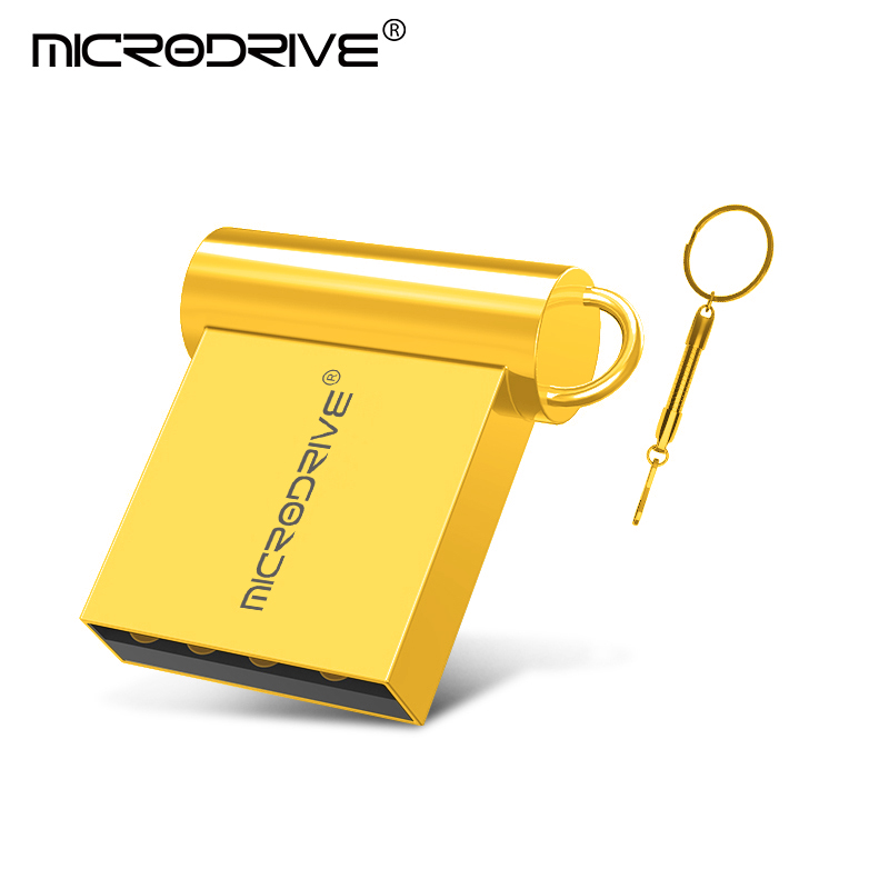 Mini USB flash Pendrive 8GB 16GB 32GB 64GB USB 2.0 flash USB popular memory stick pen drive fast: Gold / 16 GB