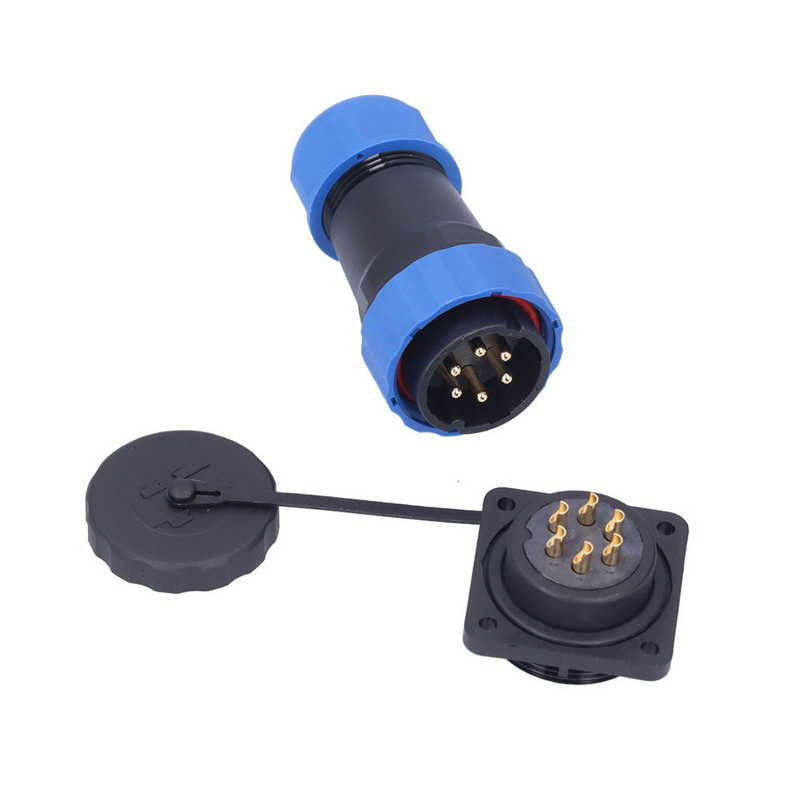 Electrical Wire Connector Waterproof Plug Socket Copper Contacts with Silicone Sealing Ring for Instruments for Marine: 6 core