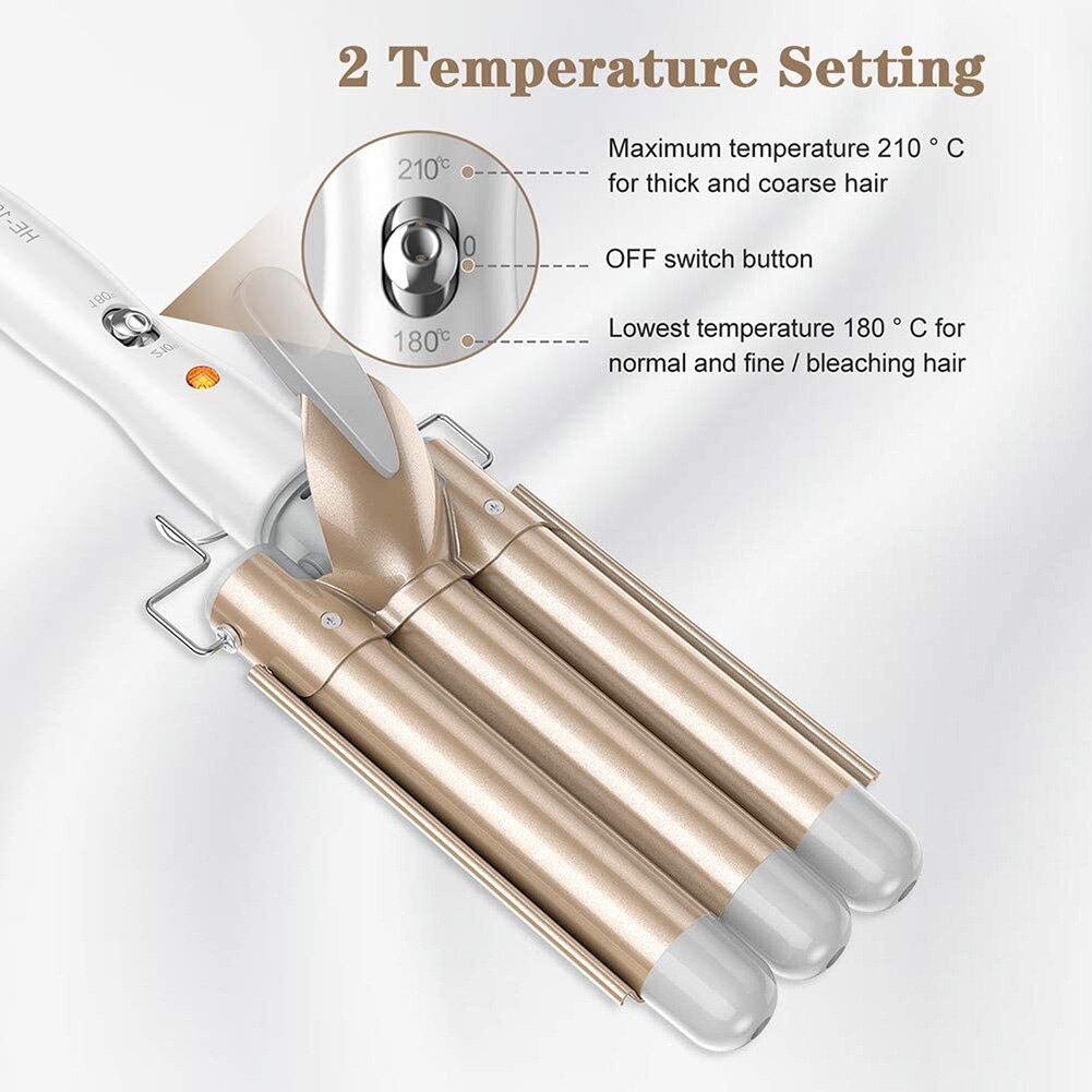 25mm ceramiczny potrójny element grzejny lokówka robić włosów wałek falisty włosy chwiać się lokówka robić włosów s Styler chwiać się różdżka stylizacja narzędzia