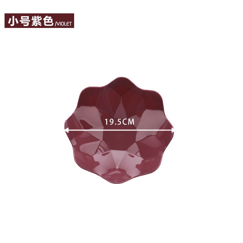 Fruitschaal Thuis Woonkamer Plastic Bloem Effen Opslag Container Kantoor Snoep Snack Zaden Moer Plaat Gedroogd Fruit Kom: small purple