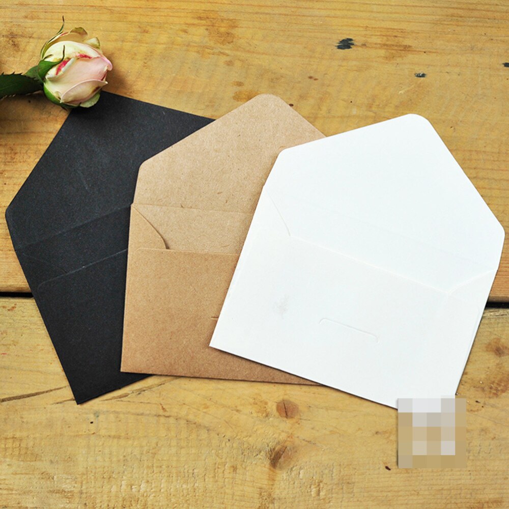 60 Pcs 10.5x6.7cm Retro Name Cards Envelopes Business Kraft Paper Envelopes for Multipurpose Postcard Storage Envelopes