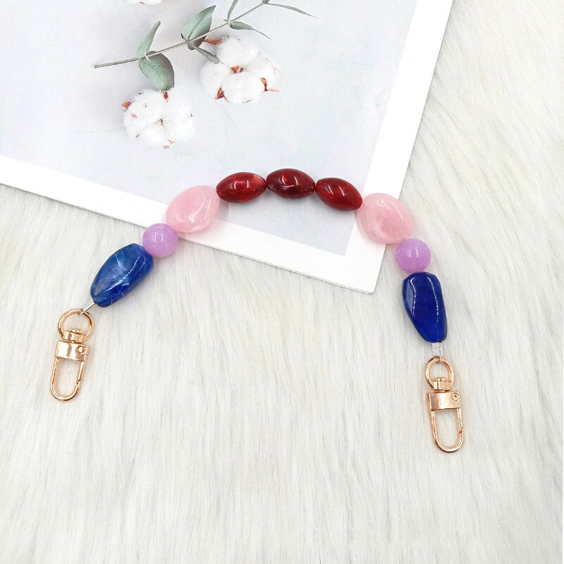Woman Handbag Accessories Acrylic Resin Bag Chain Colorful Bead Pearl DIY Replacement Detachable Cute Purse Bag Handle Strap: NO.4
