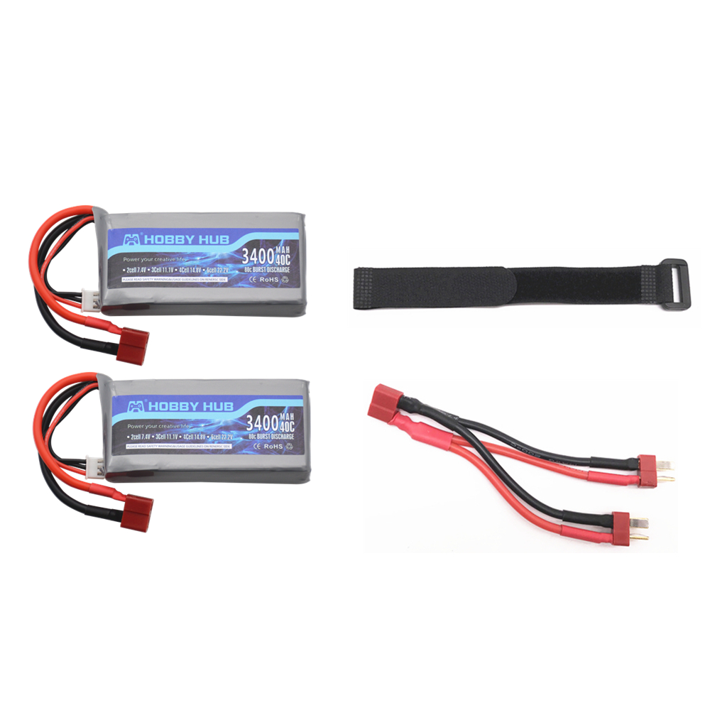 Upgrade 3400 mah 7.4v lipo batterijladerset voor wltoys 12428 12423 rc vierwielige rc-voertuigauto voor feiyue 03 q39 rc onderdelen: Groente