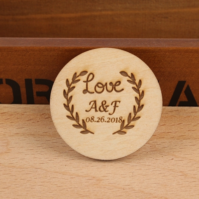 2pcs Custom Wooden Fridge Magnets engraved Refrigerator Magnets rustic Wedding Favor wedding accessories: Deep Sapphire