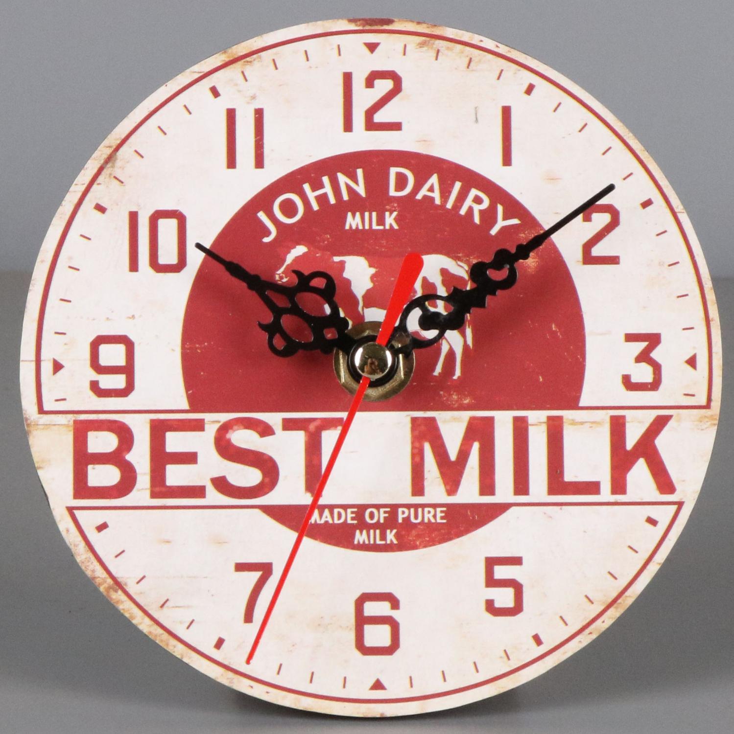 Mini Reloj de pared clásico de madera, colgante Retro, redondo, , estilo europeo, decoración de pared de salón: E