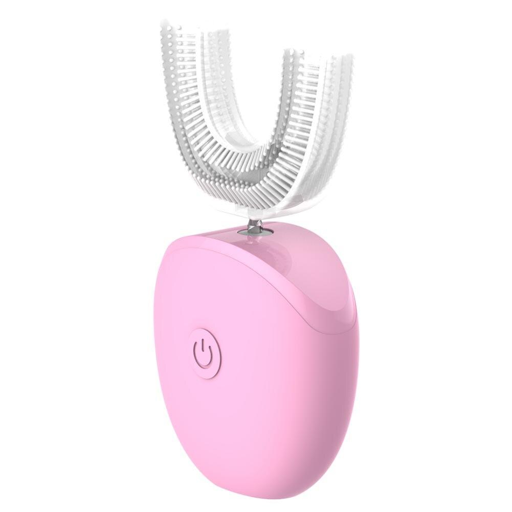 360 Degrees Sonic Automatic Electric Toothbrush USB Rechargeable Intelligent Ultrasonic Silicon Toothbrush 4 Modes U Type Timer