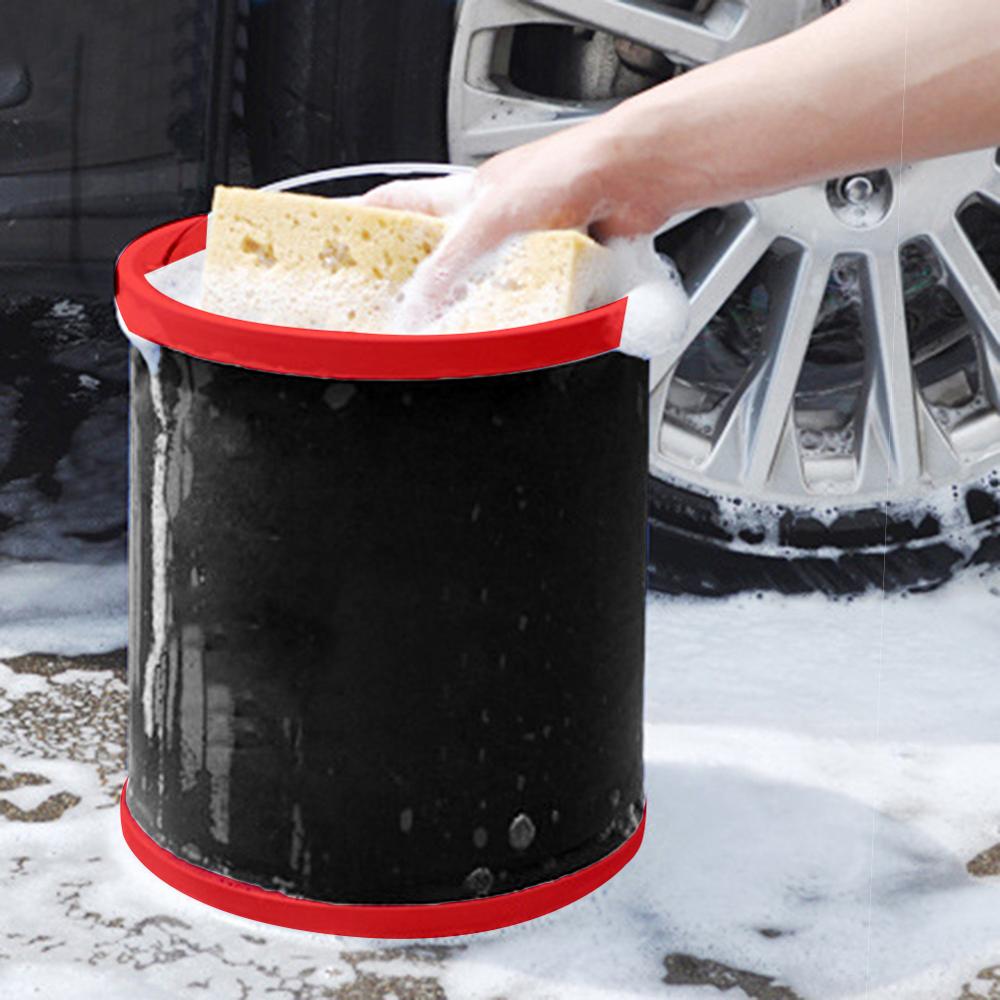 12L Car Wash Large Bucket Folding Bucket Home Multi-function Portable Fishing Camping Bucket Outdoor Fishing Tackle Equipment