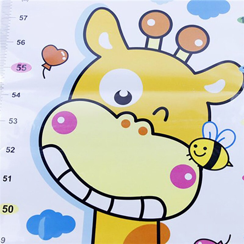 24.7cm*75.5cm Baby Children Height Sticker Cartoon Animal Growth Height Chart Wall Sticker