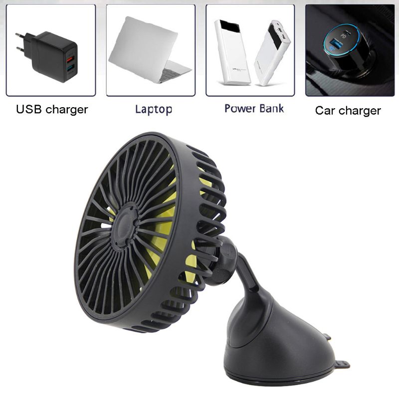 Usb Boot Fans Universele Zuignap 5V Usb Auto Fan Drie Snelheidsc... – Vicedeal