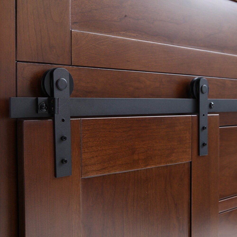 3.3 FT High Cost-Effective Black Carbon steel REAL mini antique sliding barn door hardware for kitchen Bathroom cabinet door