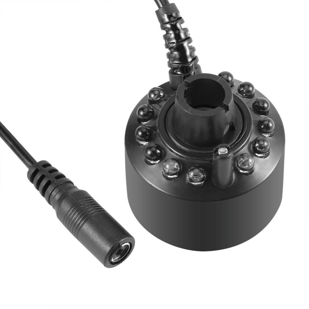 12 LED Ultrasonic Mist Maker Garden WatAquarium Fogger Sprayers For Fish Tank Fountain Atomizer Humidifier Mist Tools UK Plug