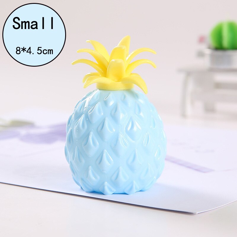 Anti Stress Fun Soft Pineapple Ball Stress Reliever ToyChildren Adult Fidget Squishy Antistress Creativity Sensory Toy: Blue-Small