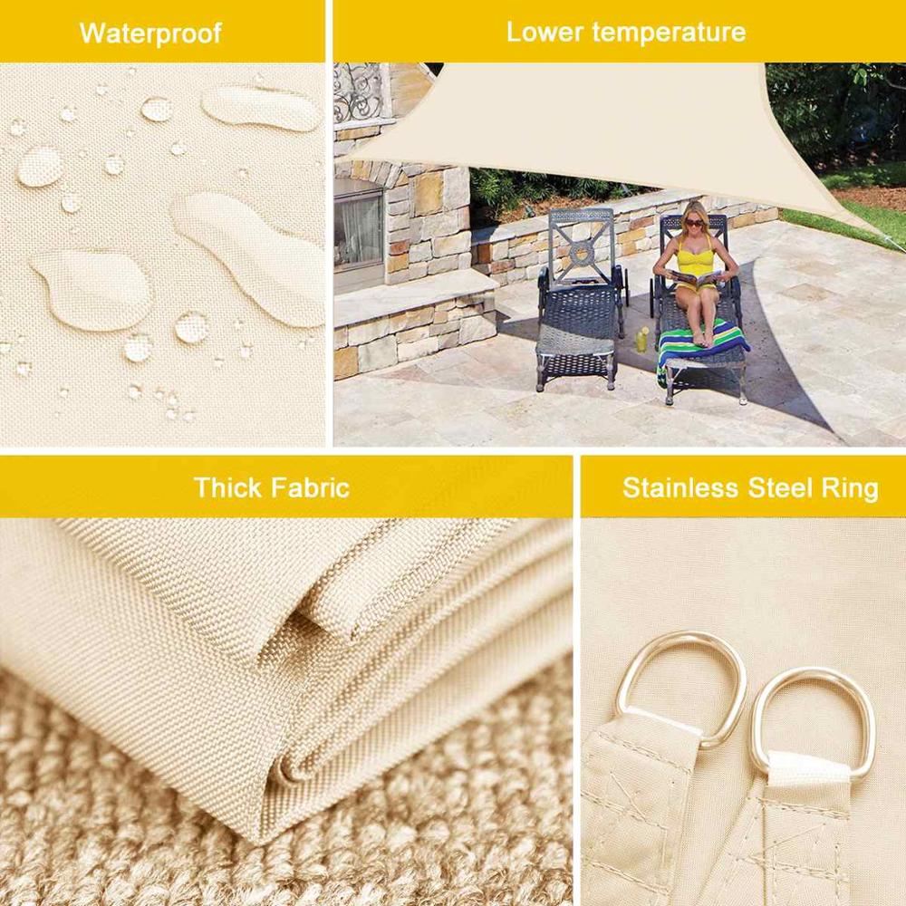 Sun Shade Sail Waterproof Rectangle Sail Shade Canopy for Patio Garden Outdoor Camping and Activities Sun Shelter Sunshade