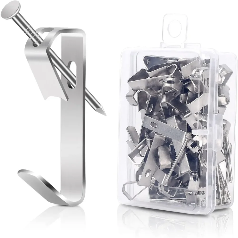 Picture Hanging Hooks, with Wall Hooks And Nails,Heavy Duty LE2 Hangers Hooks Picture Hanging kit for Picture Frame, Canvas: Brass