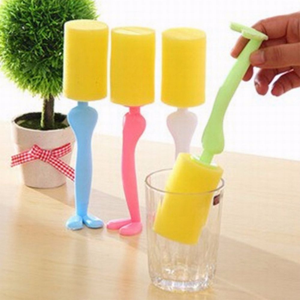 Safety Cup Cleaner Sponge Brush Baby Feeding Milk Bottle Nipple Cleaning Tool Easy to Use