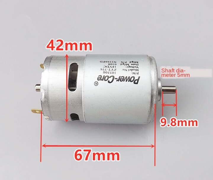 775 Motor Double-Ball Bearing High Speed Large Torque DC Motor Motor Blow Dryer Motor 12V24V