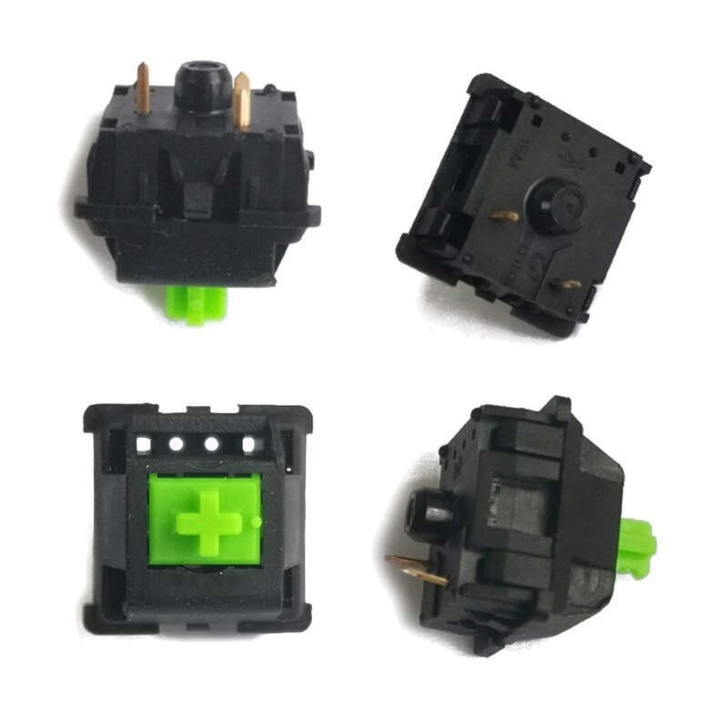 Teclado para razer RGB Switch, eje dedicado, cuerpo verde, 3 pines, apto para videojuegos, interruptor de teclado mecánico (4 Uds.)