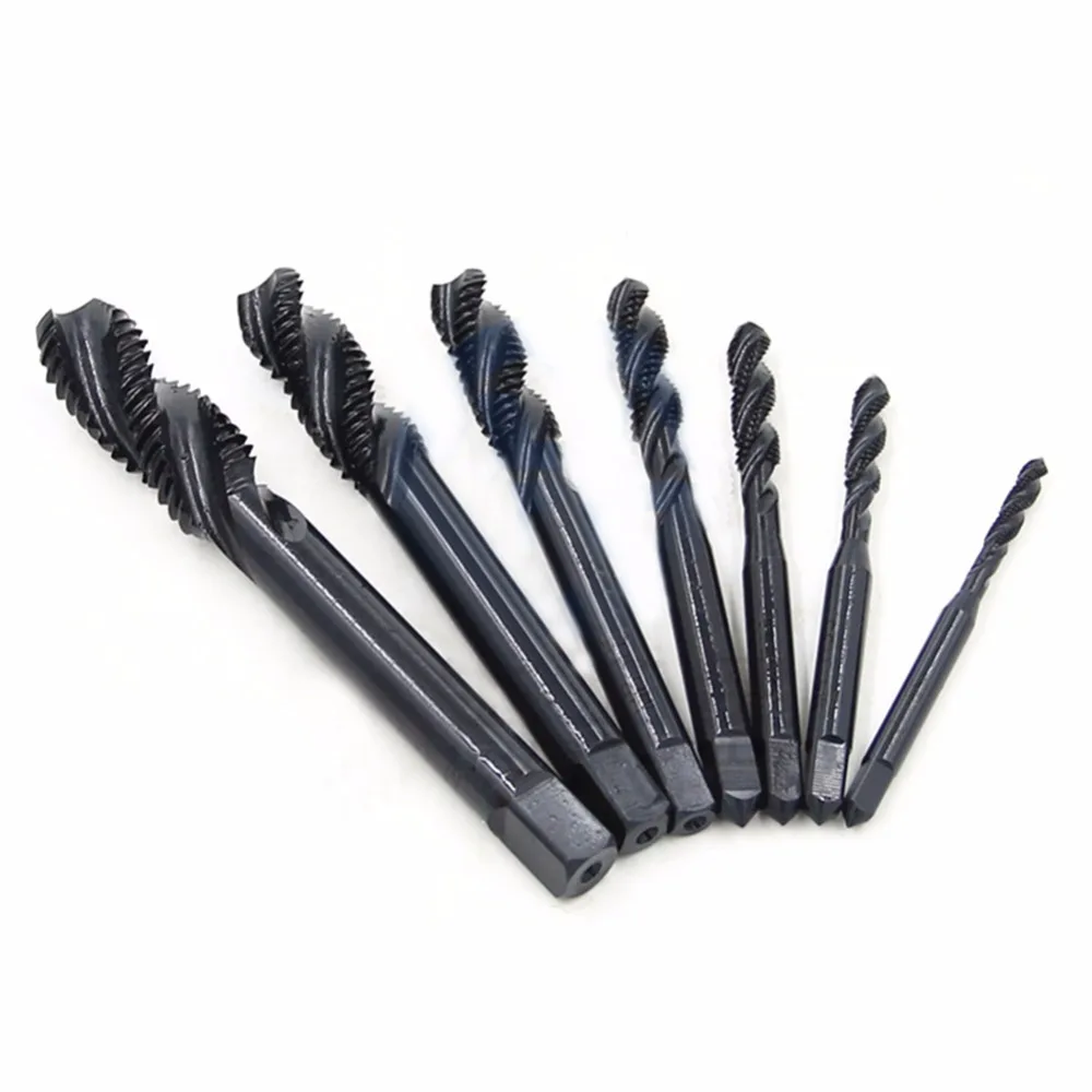 7 unidades Hss6542 rosca de tornillo métrico espiral estriado taladro de mano tapones de nitruración grifos 3mm 4mm 5mm 6mm 8mm 10mm 12mm grifo de tornillo de máquina