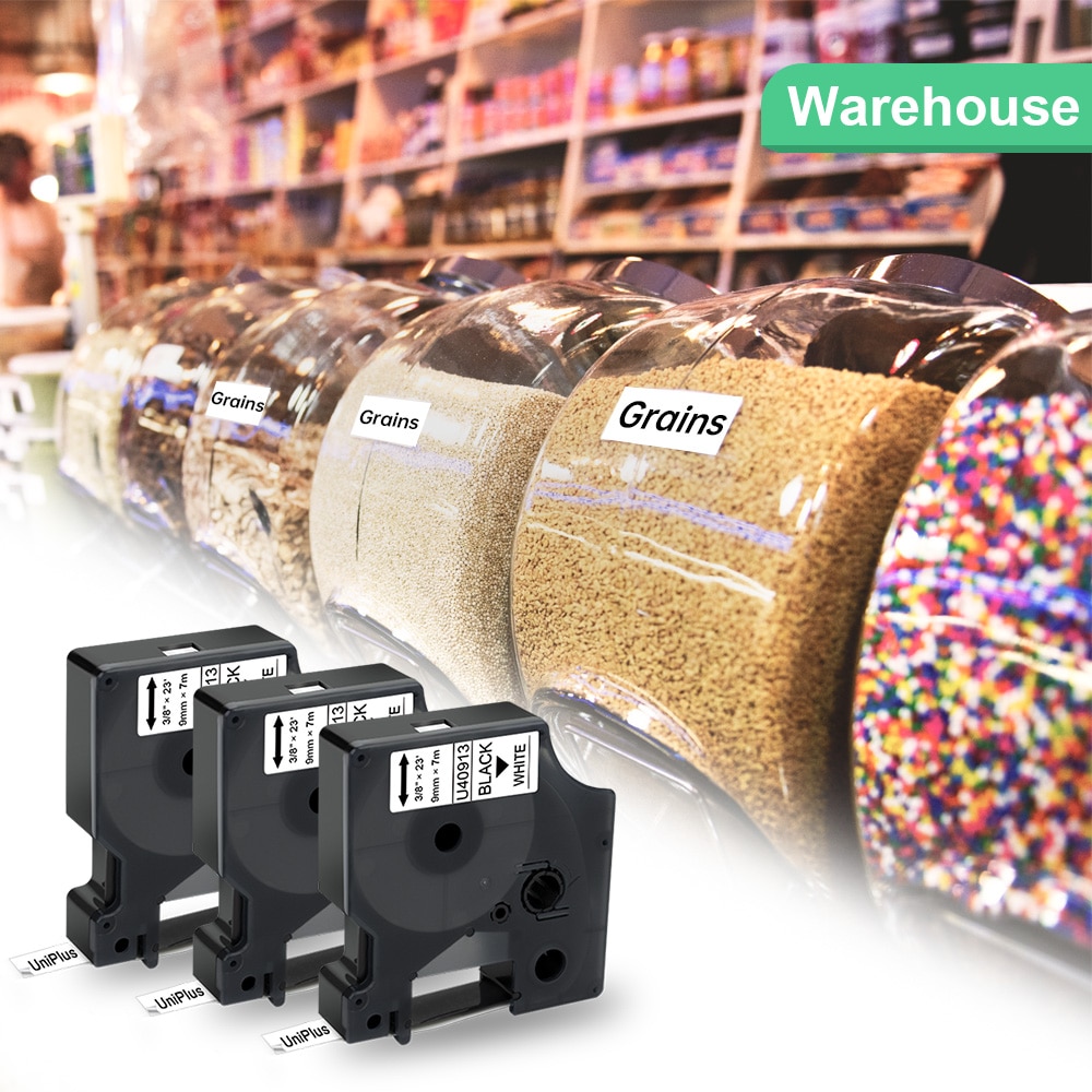 Uniplus compatibele dymo  d1 labeltape 43623 zwart op goud 6mm*7m voor dymo labelmaker machine labelpoint 150 100 300 250 printer