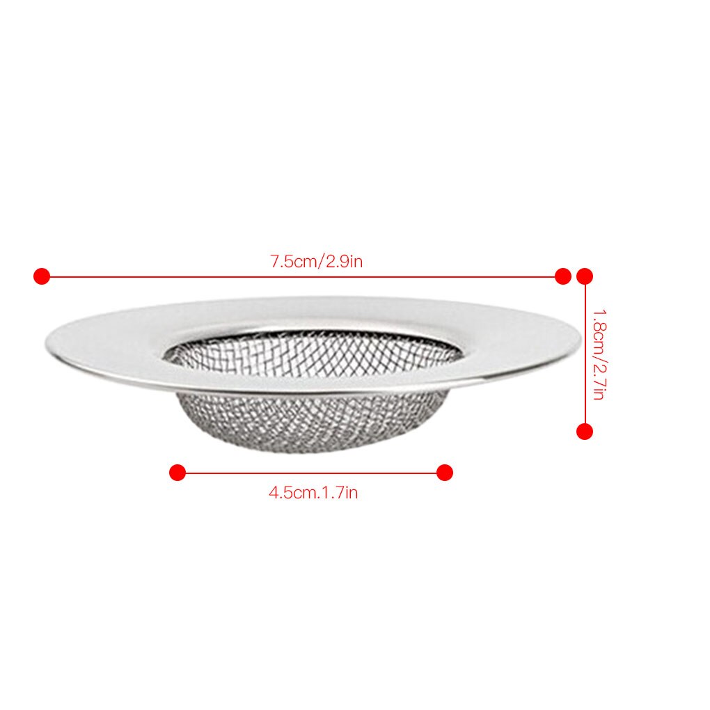 7.5cm rostfria köksfilter diskhoar sil avloppshål fälla metall diskbänk sil bad diskbänk avlopp hårfångare