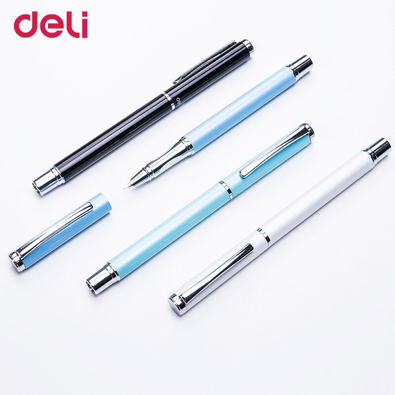 Deli EF nib ink fountain pen for school office writing supply luxury pen with box calligraphy business