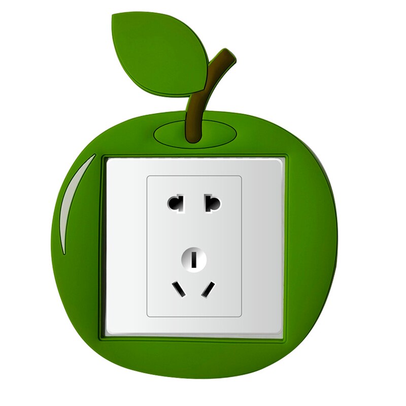 1pcs Switch Sticker Cartoon Fruit Strawberry Apple Pear Orange Silicone Switch Outlet Wall Sticker Home Decoration Accessories: XHM0110