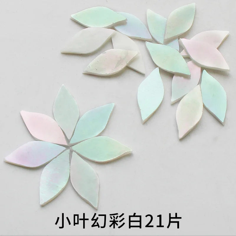 Farbe Blattförmige Mosaikfliesen Buntglasmosaik DIY handgemachte Untersetzer Mosaik Puzzle Herstellung Kunst Wanddekoration Lieferungen