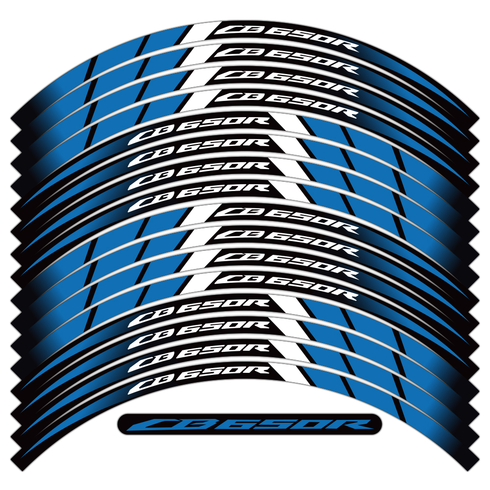 CB650R reflektierender Radaufkleber, Motorradzubehör, wasserdicht fällt nicht ab, spezielles Auto speziell cool CB 650r: Blau