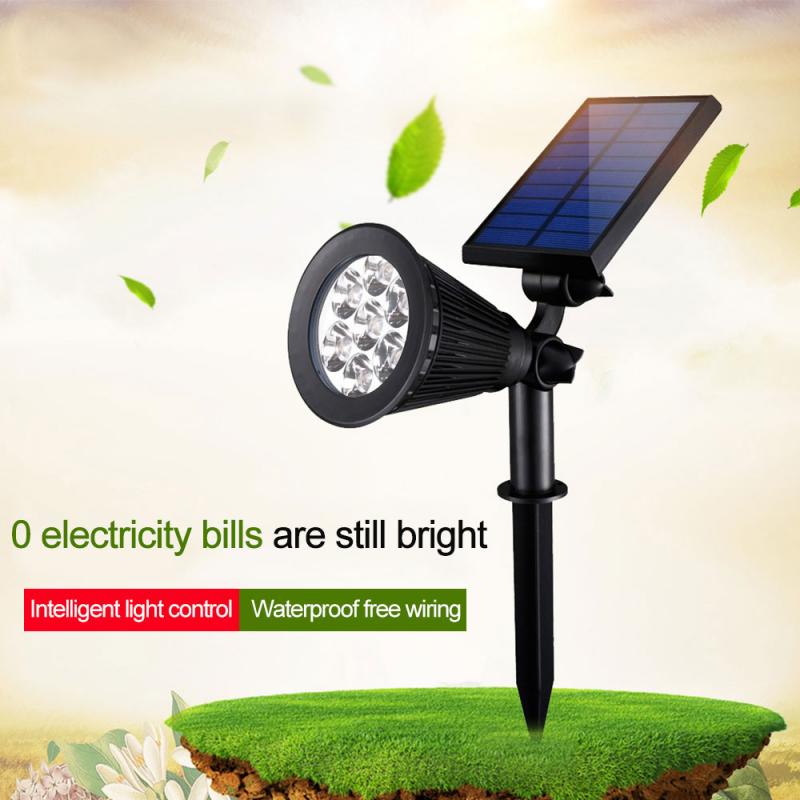 4 Lamp Bead Solar Spotlight Waterproof Landscape Ground Plug Light Outdoor Lawn Lamp Control Garden Lighting Courtyard Wall Lamp