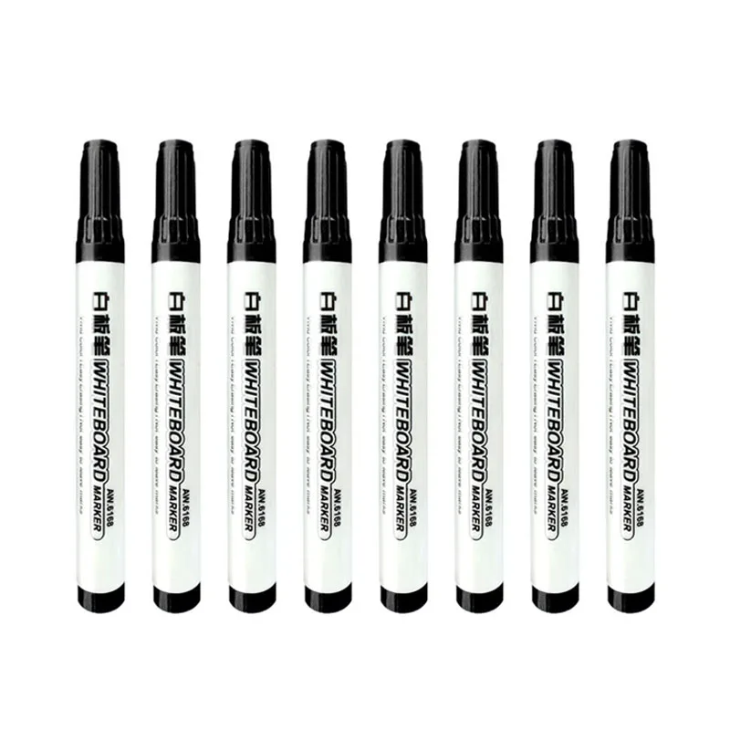 4/8 stuks zwarte uitwisbare whiteboard-pen, rood blauw af te vegen grote koppen, glazen notitiepen met grote capaciteit, whiteboard-markeerstift: Lavendel
