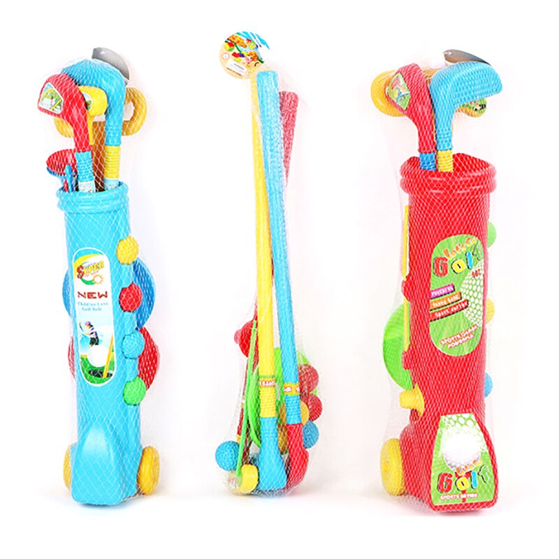 Childrens Plastic Golf Caddy Set Kids Outdoor Tuin Zomer Plezier Spel Speelgoed