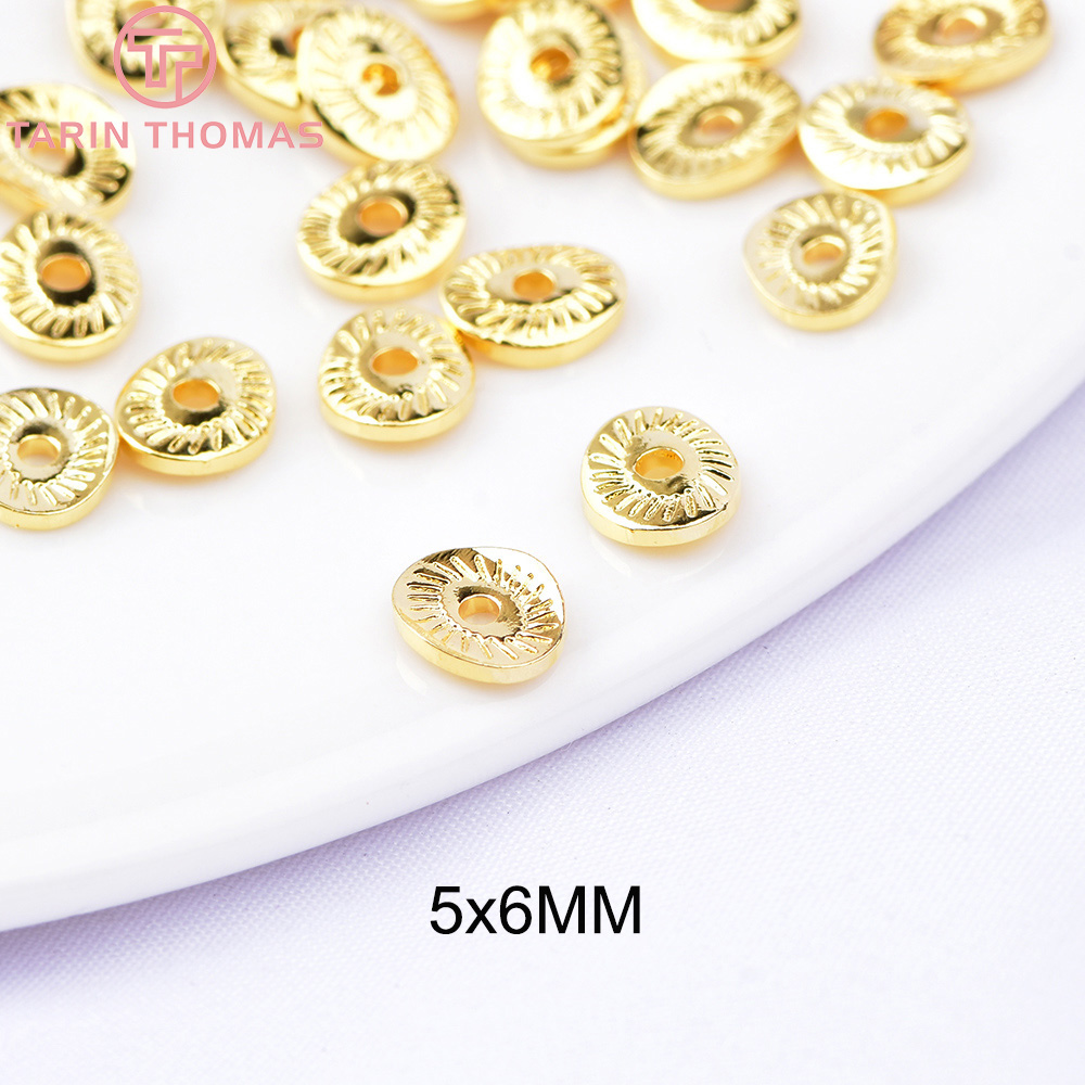 (3471)50PCS 5x6MM 8x9MM 9x10MM 24K pozłacane mosiężne koraliki dystansowe koraliki czapki wysokiej jakości biżuteria Diy Akcesoria: green