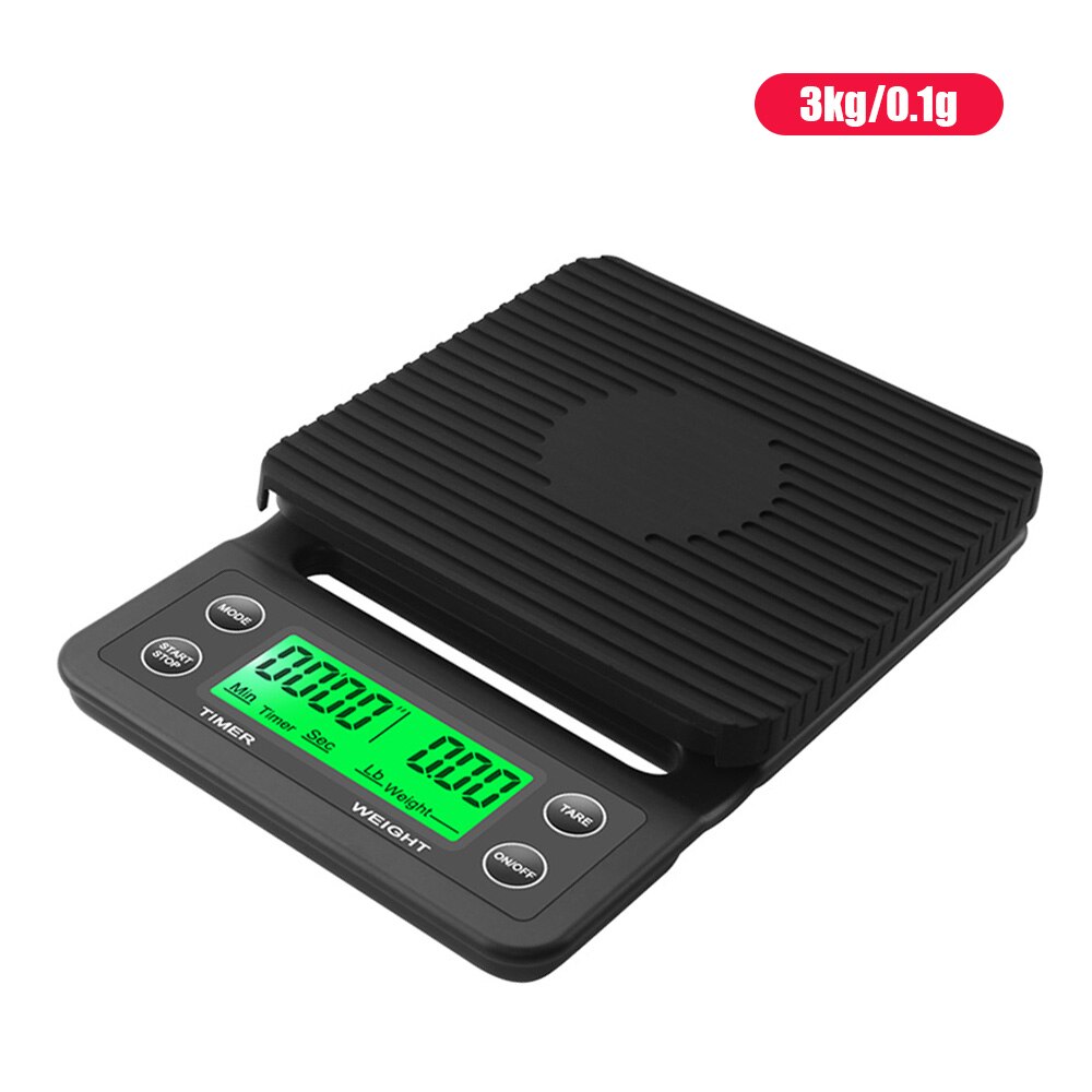 3/5 KG Digital LCD Electronic Digital Kitchen Scale Home Garden Food Balance Weighing Kitchen Accessories Coffee Weighing Scale: 3 KG Black