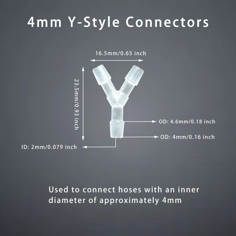 Conector en T para manguera, conector de lengüeta en forma de Y, divisor de flujo de aire y agua, junta de tubo de plástico para riego por goteo, acuarios y jardín, 5 uds.: Rojo