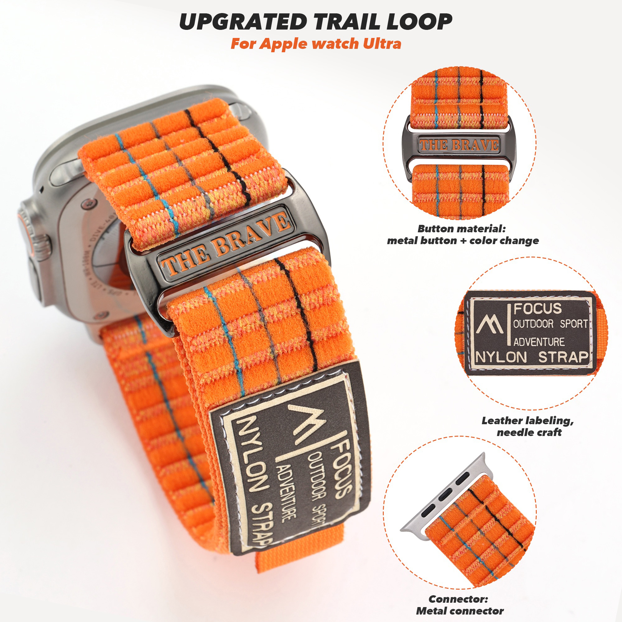 Trail loop for Apple Watch Ultra 2 Band 49mm 44mm 45mm 46mm 42mm 40mm 41mm Nylon Sport bracelet iWatch series 10 9 7 8 se Straps