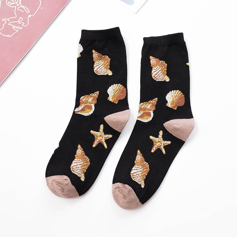5 Paar Damen-Socken Mit Obst- & Tier-Muster – Weiche Baumwolle, Größe 35-42, Bunt, Lustig
