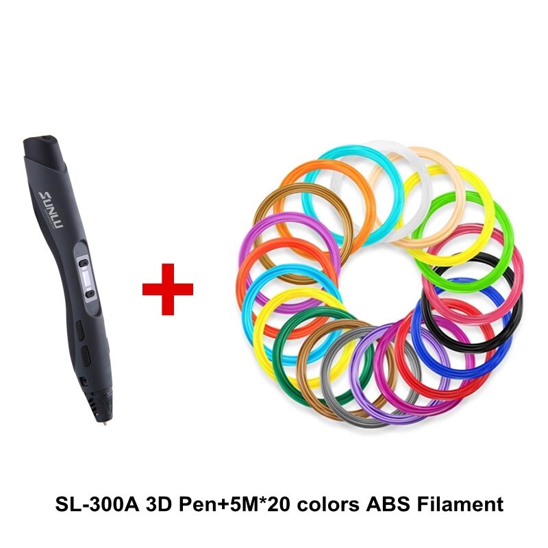 Enotepad-Galaxy SL-300A 3Dprinting Pen Ondersteuning 1.75Mm Pla/Pcl Filament Diy Tekening Potlood 1-8 digitale Geëxtrudeerd Support5V 2A: BlackPen100MFilament