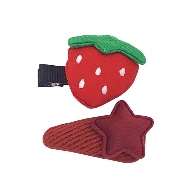 Girls Hair Pin BB Princess Tiara Baby Card Clip Cute Children's Fruit Stars Strawberry Carrot Pineapple Pumpkin Series Hairpin